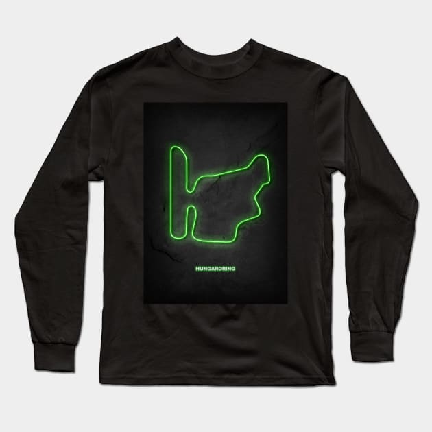 Hungaroring Circuit Neon Long Sleeve T-Shirt by Durro